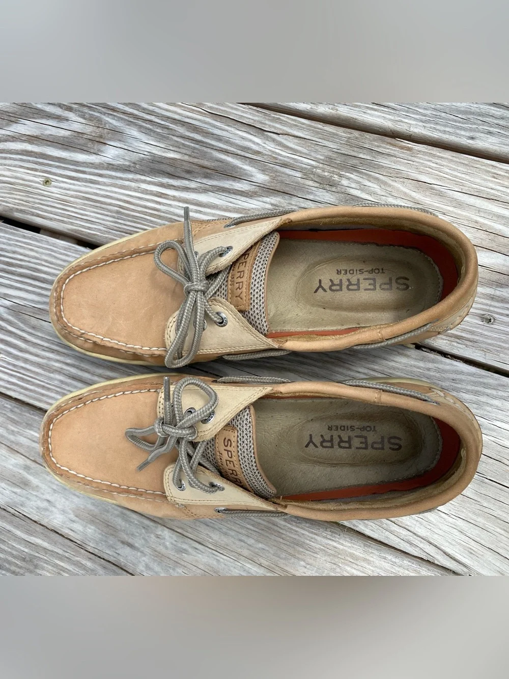 Sperry Light Brown/Tan Leather Boat Shoes
